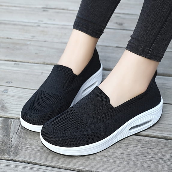 IEMIEMIEM Women's Breathable Orthopedic Shoes Air Cushion Sneakers for Comfortable Casual 2026 Walking Shoes Black 8 Wide
