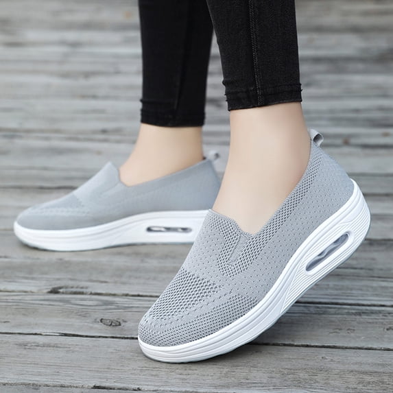 IEMIEMIEM Women's Breathable Orthopedic Shoes Air Cushion Sneakers for Comfortable Casual 2026 Walking Shoes Gray 8 Wide
