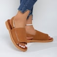 thumbnail image 1 of IEMIEMIEM Women's Flat Sandals Open Toe Buckle Strap Soft Lightweight Footbed 2026 Summer Beach Walking Cushion Wedge Sandals Light Brown 8.5 Wide, 1 of 5
