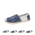 thumbnail image 1 of IEMIEMIEM Women's Flat Shoes Classic Slip on Casual Cap-Toe Platform Simple textured denim Espadrille Canvas Loafers 5.5 wide, 1 of 4
