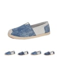 thumbnail image 1 of IEMIEMIEM Women's Flat Shoes Classic Slip on Casual Cap-Toe Platform Simple textured denim Espadrille Canvas Loafers 8 wide, 1 of 6