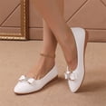 thumbnail image 1 of IEMIEMIEM Women's Leather Flats Comfortable Pointe Toe Slip On Flats Soft Work Flats 2026 Fashion Mary Jane Flats White 5 Wide, 1 of 7