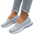thumbnail image 1 of IEMIEMIEM Women's Loafer Shoes Mesh Non Slip Slip On Casual Ballet Flat Nurse Walking Sneakers Knit Round Toe Casual Memory Foam Orthopedic Shoes Gray 5.5 Wide, 1 of 8