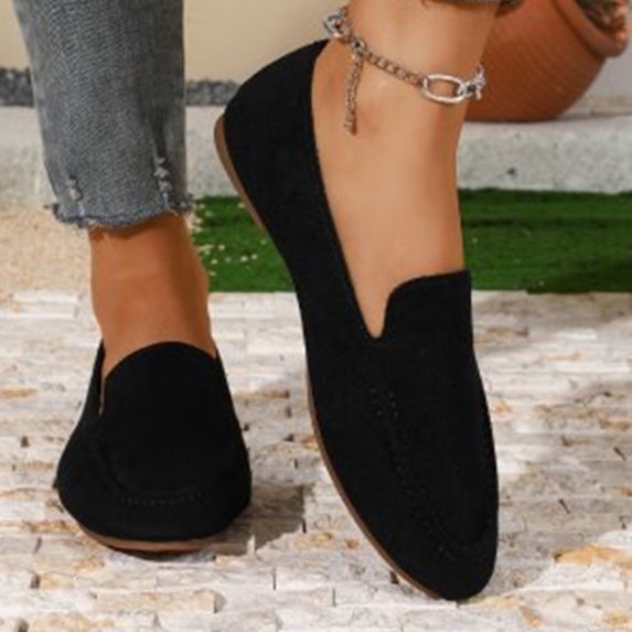 IEMIEMIEM Women's Loafers Casual Non Slip Slip On Penny All-Day Comfort Breathable Flat Driving Shoes for Work Office & Casual Walking Black 8.5 Wide