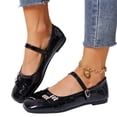 thumbnail image 1 of IEMIEMIEM Women's Mary Jane Flats Comfort Patent Leather Classic Dressy Slip On Round Toe Ballet Flats Soft Work Flats Retro Mary Jane Flats Black 8.5 Wide, 1 of 8