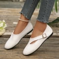thumbnail image 1 of IEMIEMIEM Women's Mary Jane Flats Comfortable Dressy Ballet Flats Casual Round Toe Slip On Non Slip Office Work Woman Walking Shoes 9 Wide White, 1 of 8
