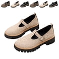 thumbnail image 1 of IEMIEMIEM Women's Mary Janes Shoes Leopard Print Faux Leather Oxford Flats Chunky Low Heels Platform Sewing Retro Classics Round Toe Ankle Strap 7 wide, 1 of 9