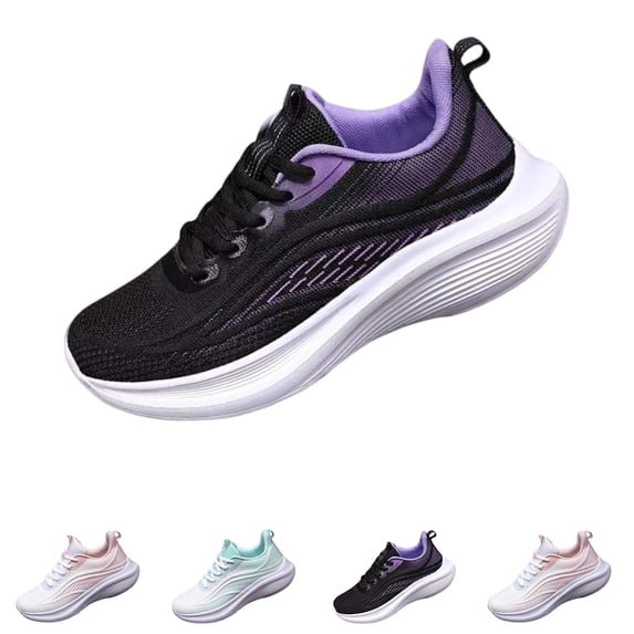 IEMIEMIEM Women's Orthopedic Shoes Casual Walking Shoes Comfortable Cushioned Running Shoes Non Slip Slip On Tennis Shoes Fashionable Sports Shoes Suitable for Fitness and Sports Purple 8 Wide