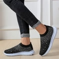 thumbnail image 1 of IEMIEMIEM Women's Rhinestone Mesh Shoes Slip On Walking Orthopedic Shoes Fashion Breathable Non Slip Spakle Glitter Sneaker Black 10 Wide, 1 of 7