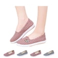thumbnail image 1 of IEMIEMIEM Women's Shoes Autumn New Single Canvas Low-top Non-Slip Soft-Soled Rubber Shoes one-Pedal Casual 7 wide, 1 of 7