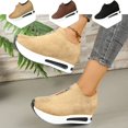 thumbnail image 1 of IEMIEMIEM Women's Suede Casual Slip on Loafers with Zip Detail and Rocking Sole for Comfortable Everyday Wear in Fall Season 8.5 wide, 1 of 9