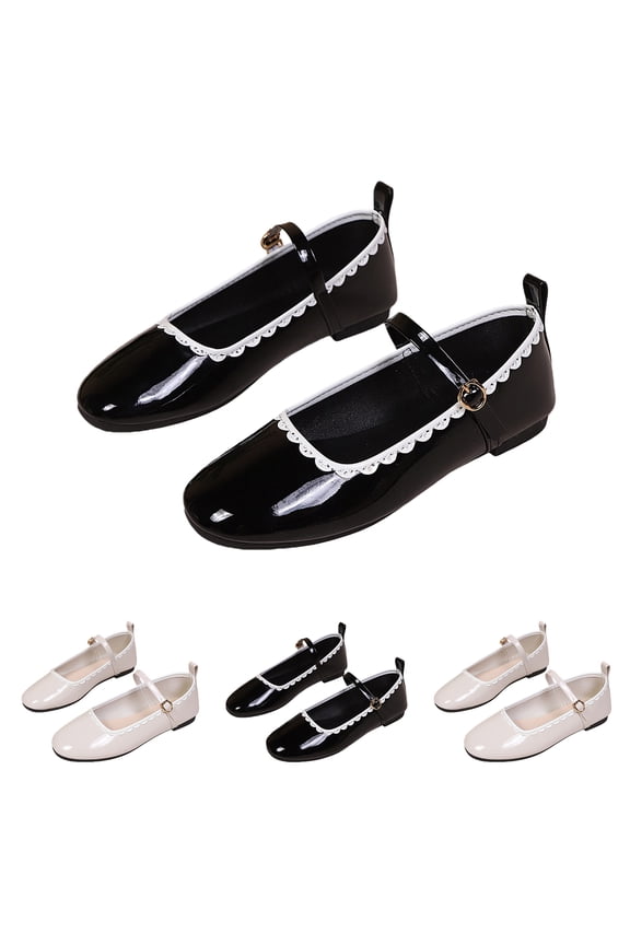 Women's Tap Shoes Non Slip Damping Arch Support Dance Shoes Lightweight Easy Ankle Strap Scallop Flats Loafers Black 8 Wide