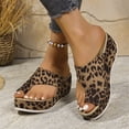 thumbnail image 1 of IEMIEMIEM Women's Wedge Bunion Sandals Platform Slipper Comfortable Soft High Heel Wedge Flip-Flop Light Weight Ladies Shoes Leopard Print 7.5 Wide, 1 of 9