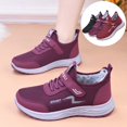 thumbnail image 1 of IEMIEMIEM Women's Winter Fur Lined Arch Support Sneakers Fashion mesh Upper Comfortable Warm Non-Slip Lightweight Hook & Loop Platform Walking Sport Shoes 6 wide, 1 of 6