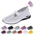 thumbnail image 1 of IEMIEMIEM Women's Woven Orthopedic Breathable Soft Shoes 2026 Fashion Lightweight Comfortable Mesh Stretch Sneakers,Go Walking Slip on Diabetic Foam Shoes White 6.5 Wide, 1 of 8