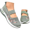 thumbnail image 1 of IEMIEMIEM Women's Woven Orthopedic Breathable Soft Shoes 2026 New Lightweight Comfortable Mesh Stretch Sneakers,Go Walking Slip on Diabetic Foam Shoes Green 6.5 Wide, 1 of 8