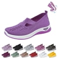 thumbnail image 1 of IEMIEMIEM Women's Woven Orthopedic Breathable Soft Shoes 2026 New Lightweight Comfortable Mesh Stretch Sneakers,Go Walking Slip on Diabetic Foam Shoes Purple 7.5 Wide, 1 of 8