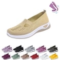 thumbnail image 1 of IEMIEMIEM Women's Woven Orthopedic Breathable Soft Shoes, 2026 New Memory Foam Go Walk Slip on Shoes, Hands Free Slip in Sneakers Arch Support Beige 5.5 Wide, 1 of 8