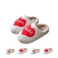 thumbnail image 1 of IEMIEMIEM Womens Fuzzy Close Toe Slippers Heart Rainbow Print Soft Comfy Memory Foam Slip On Indoor House Bedroom Slides Slippers 7.5-8 Wide, 1 of 6