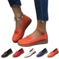 thumbnail image 1 of IEMIEMIEM Womens Loafers Comfortable Flats Shoes Casual Slip On Lightweight Penny Loafers Bussiness Work Shoes Ladies Dress Shoes 9 Wide Orange, 1 of 7