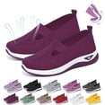 thumbnail image 1 of IEMIEMIEM Womens Orthopedic Shoes Breathable Knitted Slip On Sneaker Working Casual Nurse Shoes Comfortable Shoes for Women, Birthday Gifts for Women Dark Purple 8 Wide, 1 of 8