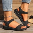 thumbnail image 1 of IEMIEMIEM Womens Orthopedic Walking Sandals Comfortable Arch Support Platform Wedge Thick Memory Foam Cushion Sport Plantar Fasciitis Shoes Ankle Strap Casual Summer Beach Shoes Black 9 Wide, 1 of 4
