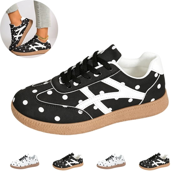 IEMIEMIEM Womens Polka Dot Sneakers Barefoot Shoes Wide Toe Zero Drop Minimalist Shoes for Trail Walking Cross Training Non-Slip Breathable Outdoor Sport Fashion 5.5 wide