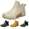 thumbnail image 1 of IEMIEMIEM Womens Rain Boots 2026 Fashion Couple Walking Water Shoes Ankle Rubber Water Resistant Boots Non Slip Soles Mid Calf Booties Outdoor Casual Slip On Shoes for Fishing Camping Beige 7 Wide, 1 of 7