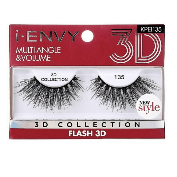 IENVY 3D Eyelashes, Natural Look False Lashes, Multiangle & Volume Lash Black KPEI135