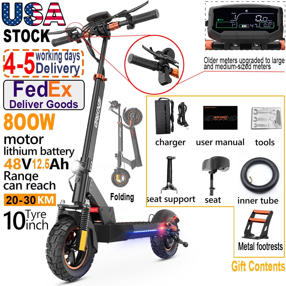 iENYRID Electric Scooter, 800W 28 MPH, 22 Mile Range, 10" Tires, 330 lb Capacity