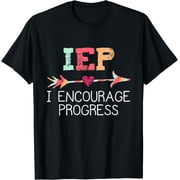 IEP I Encourage Progress Special Education School Teacher T-Shirt Black 3X-Large