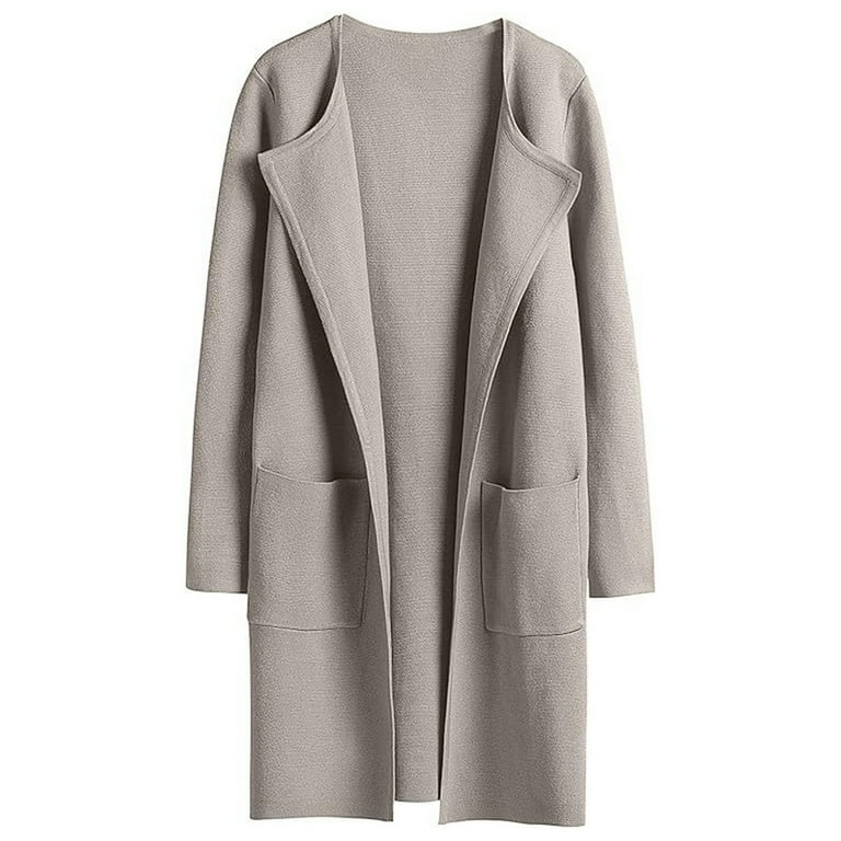 IEUIBX Hard Tail Slouchy Cardigan Womens Solid Color Cardigan Oversized Open Front Long Sleeve Lapel Casual Jacket 2023 Fall Coat Dressy Cardigan