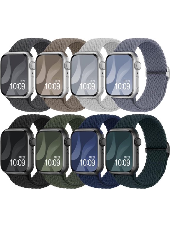 -8 Pack Braided Stretchy Solo Loop Compatible with Apple Watch Bands Women