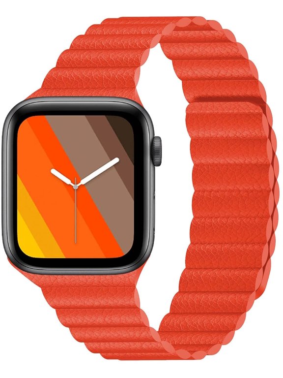 -Compatible with Apple Watch Band 49mm 46mm 45mm 44mm 42mm 41mm 40mm 38mm - Adjustable Leather Strap with Magnetic Closure System for iWatch Series 10 Ultra 2 Ultra/9/8/7/SE/6/5/4/3/2/1 - Tange