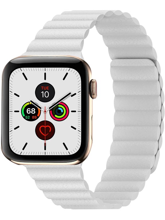-Compatible with Apple Watch Band 49mm 46mm 45mm 44mm 42mm 41mm 40mm 38mm - Adjustable Leather Strap with Magnetic Closure System for iWatch Series 10 Ultra 2 Ultra/9/8/7/SE/6/5/4/3/2/1 - Cotto