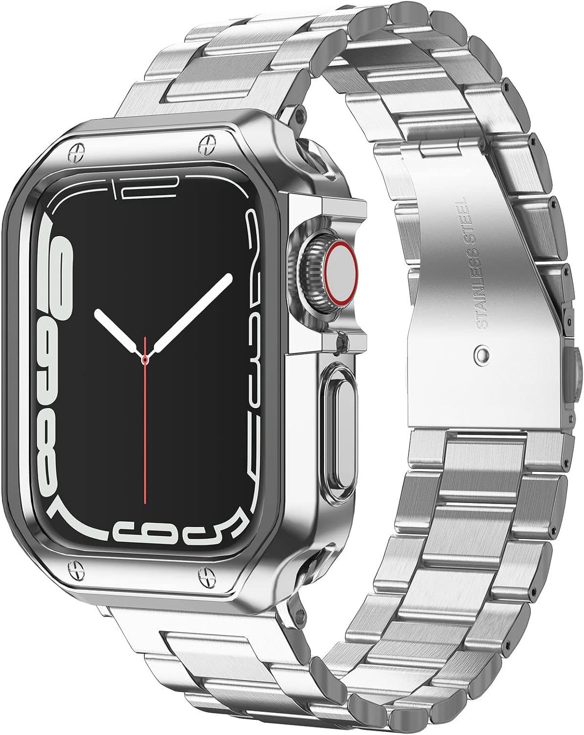 IEVEHZ-Compatible with Apple Watch Band and Case, Stainless Steel Metal ...