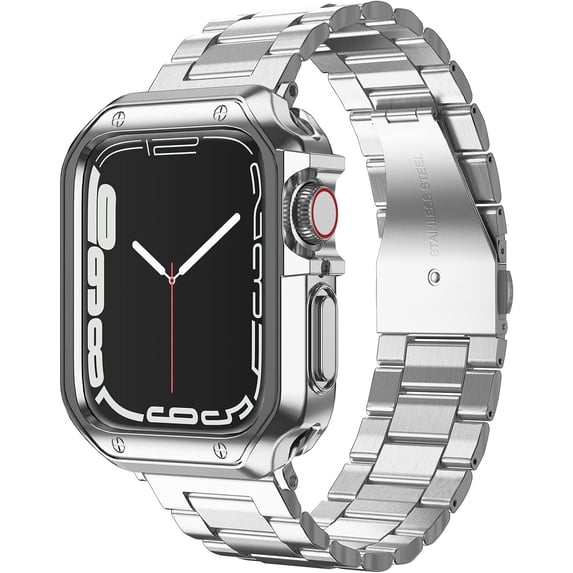 IEVEHZ-Compatible with Apple Watch Band and Case, Stainless Steel Metal ...