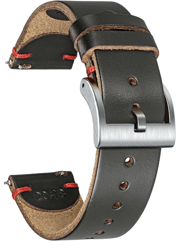 -Horween Leather Watch Band, Vintage Quick Release Strap 18-24mm
