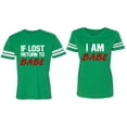 thumbnail image 1 of IF Lost Return To Babe I am Babe Matching Couple Cotton Jerseys (Men Green / Women Green) (Men S / Women S), 1 of 3