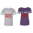 thumbnail image 1 of IF Lost Return To Babe I am Babe Matching Couple Cotton Jerseys (Men Heather / Women Purple) (Men XXL / Women XXL), 1 of 3