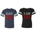 thumbnail image 1 of IF Lost Return To Babe I am Babe Matching Couple Cotton Jerseys (Men Navy / Women Black) (Men L / Women XXL), 1 of 3