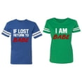 thumbnail image 1 of IF Lost Return To Babe I am Babe Matching Couple Cotton Jerseys (Men Royal / Women Green) (Men S / Women M), 1 of 3
