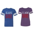 thumbnail image 1 of IF Lost Return To Babe I am Babe Matching Couple Cotton Jerseys (Men Royal / Women Purple) (Men XXL / Women XXL), 1 of 3