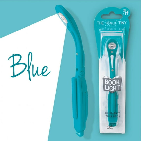IF The Really Tiny Book Light, Blue - Battery Operated, Clip-On Book Light for Reading