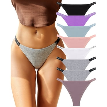 IF YOU 8 Pack Cotton Underwear For Women High Cut String Bikini Panties Low Rise Hipster Ladies Soft Cheeky S-XL