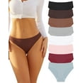 thumbnail image 1 of IF YOU Cotton Underwear For Women Breathable Soft Bikini Panties Low Rise Hipster Ladies Soft Cheeky S-XL 8 Pack, 1 of 5