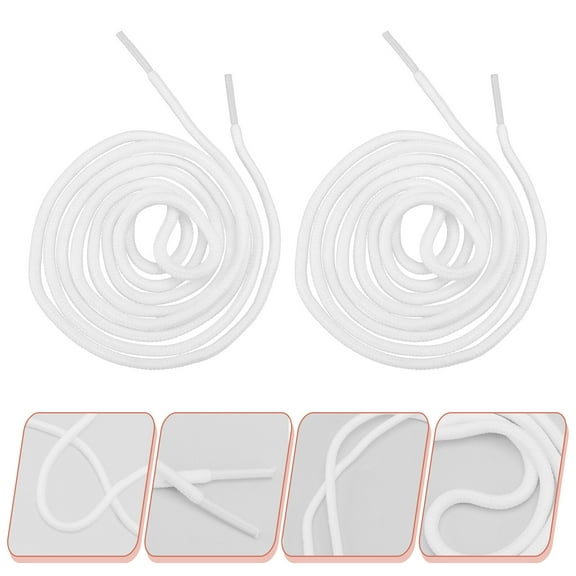 IFANLANDOR 1 Pair Shoe Strings White Polyester for Men and Women Durable and Easy Fastening for Casual Shoes
