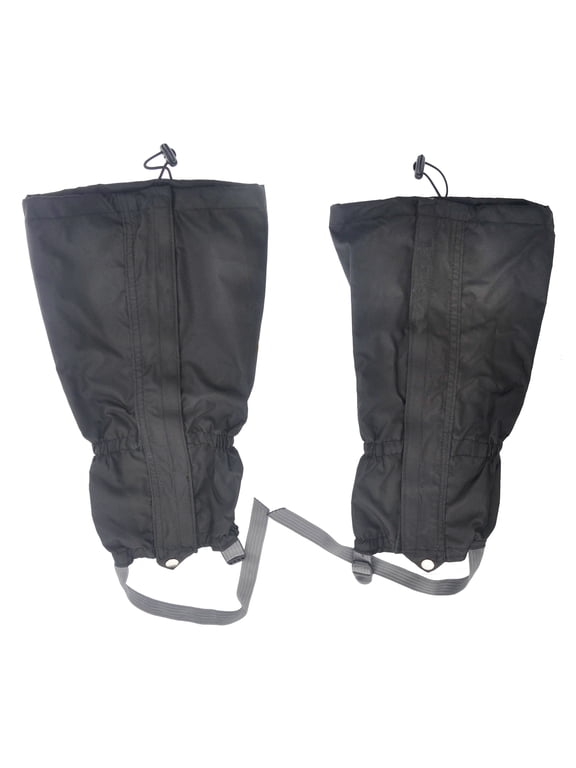 1 Pair Waterproof Snow Boot Gaiters for Hiking in Black with Hook