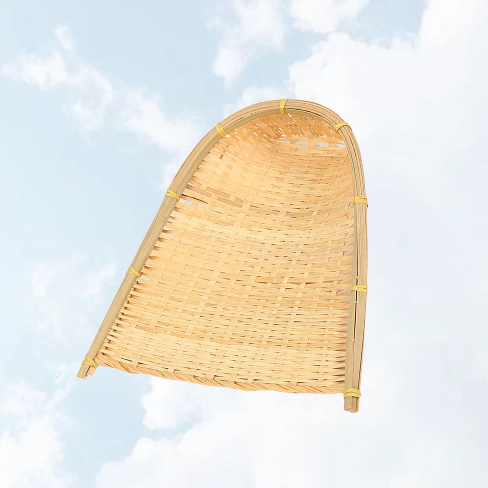IFANLANDOR 1 Set Bamboo Weaving Dustpan Beige Rounded Rectangle for ...