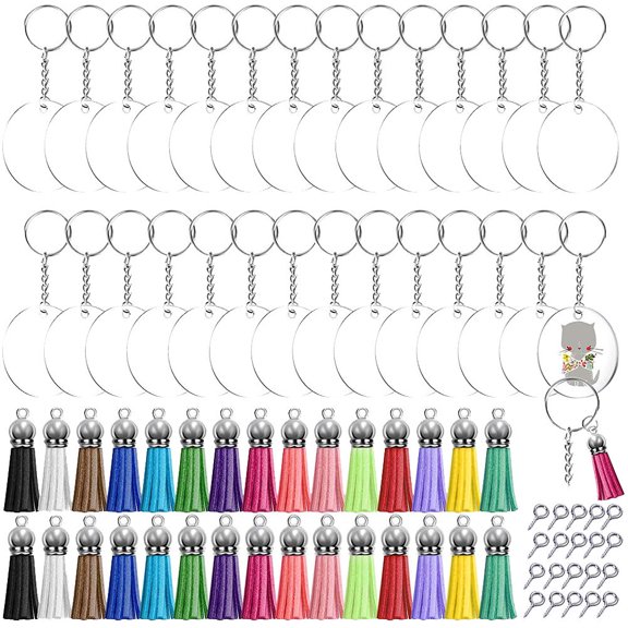 IFANLANDOR 1 Set Key Ring Combination Artists Children Decorative Diy Craft Tassel Keychains Making Accessories